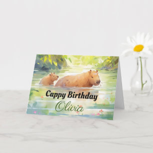 Cappy Birthday! - Cartão de Aniversário de Capybar