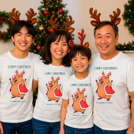 Cappy Christmas Funny Capybara reindeer