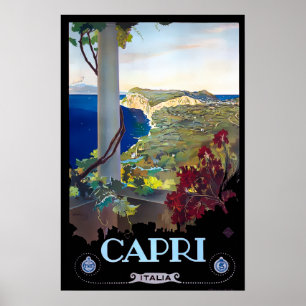 Capri, Itália Viagens vintage de Turismo Poster