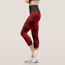 Capri Leggings - Camuflagem Vermelha Escura