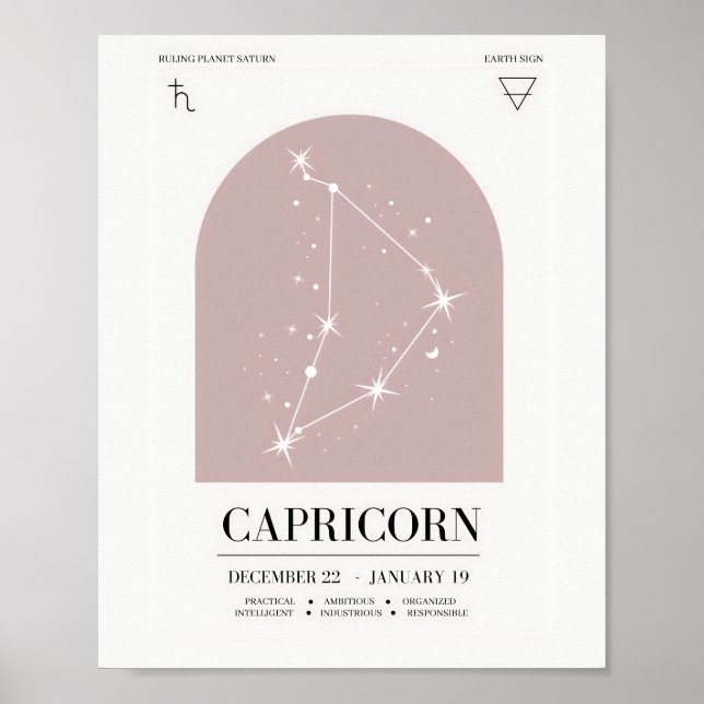 Capricorn Astrology Chart Poster (Frente)