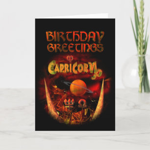 Capricórn Zodiac Cartões de aniversários por Valxa