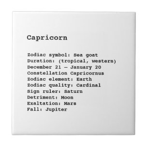 Capricórnio - Sinal de Zodiac - Astrologia - pret