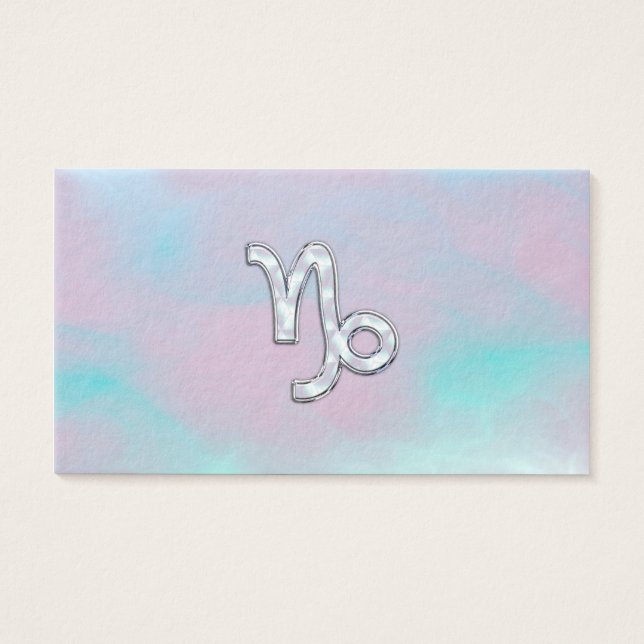 Capricórnio Zodiac Símbolo da Mãe de Pearl Nacre (Frente)