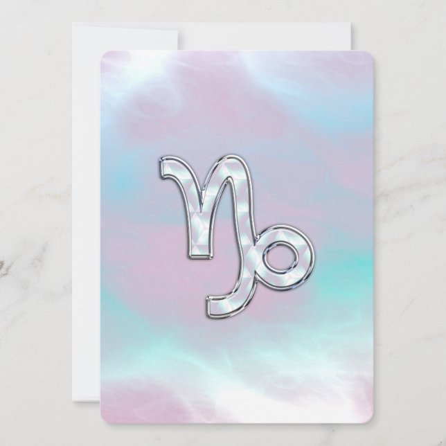 Capricórnio Zodiac Símbolo da Mãe de Pearl Nacre (Frente)