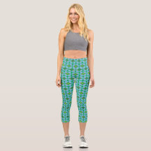 Capris Alto Despertada com Flores de Guarda-chuvas