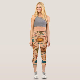 Capris de Cintura Alta Vibrações Tropicais Present