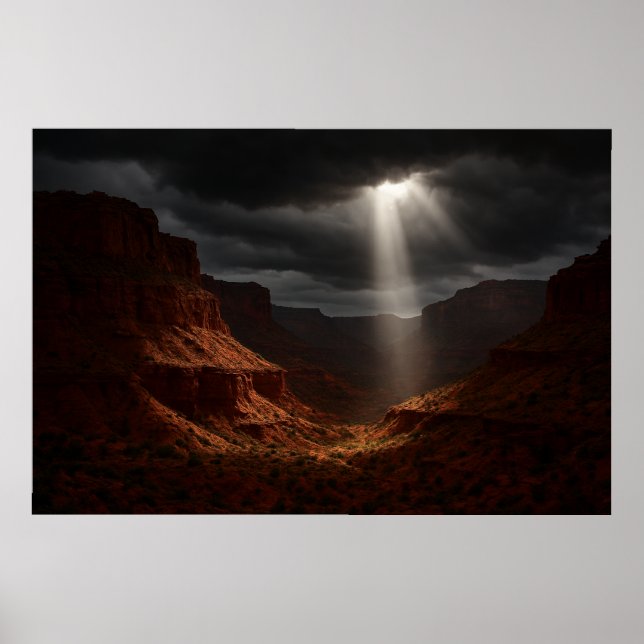 Caprock Canyons Poster - Dramatic Sunbeam Print (Frente)