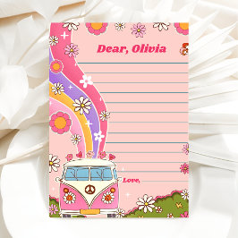 Cápsula do Tempo Floral Retro Groovy Nota Cartão d