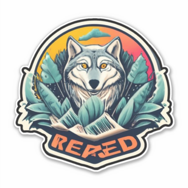 Captivando adesivos de Lobos para Amantes da Natur (Frente)