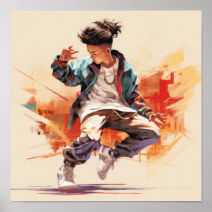 Captivando o Poster de dança do Salto de anca chin