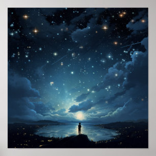 Captivando o Poster de Starry Night Sky - Abrace o