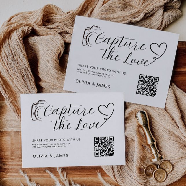 Captura De Casamento O Modelo De Cartão De Amor, C (Wedding Capture The Love Card Template, QR Code)