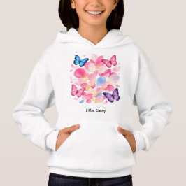 Capuz de Criança Borboleta e Flor com Nome Persona