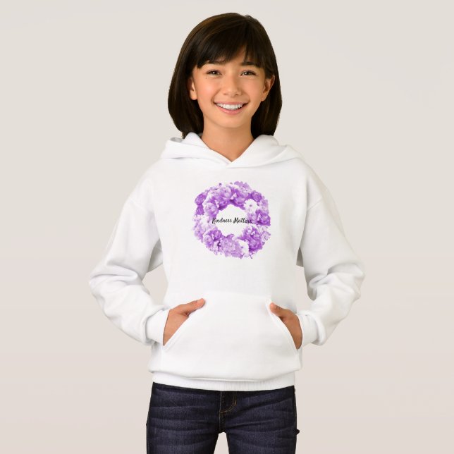 Capuz de Flor de Rosto Roxo Gentileza Importa (Frente Completa)
