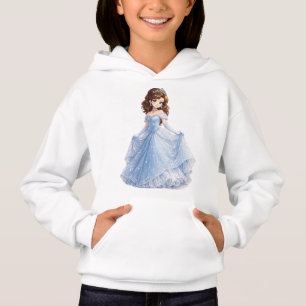 Capuz de Menina Princesa Azul Fofa