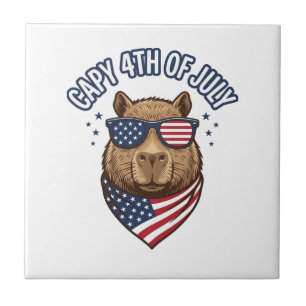 Capy 4 de Julho Desenho Vetorial Patriótico de Cap