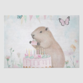 Capybara Cakefest Kids Party Decore Papel Tecido