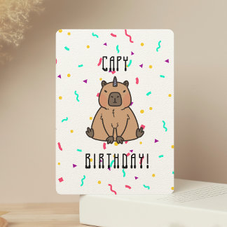 Capybara com o Chapéu do Partido Capy Birthday