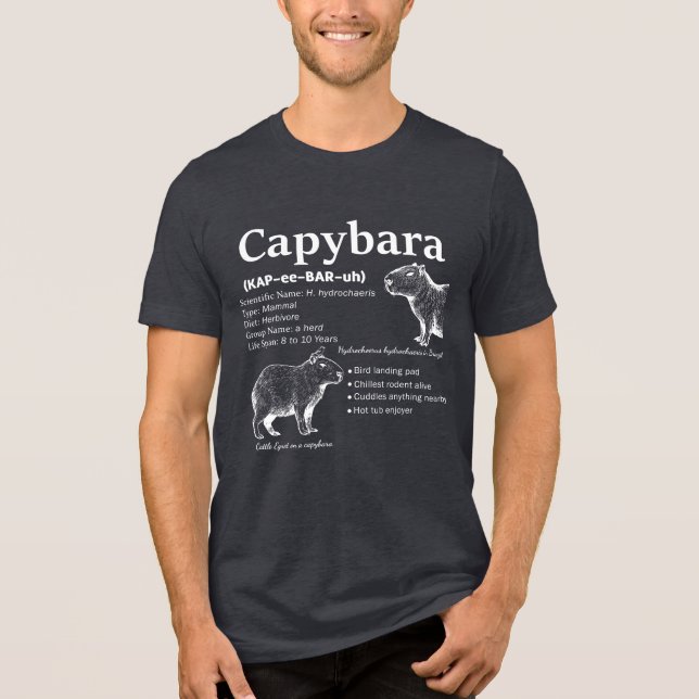Capybara Definition Shirt White Text Funny Animal  (Frente)