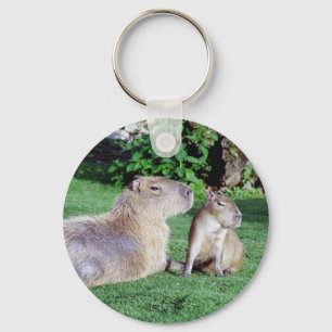 Capybara Mãe e Son Chaveiro