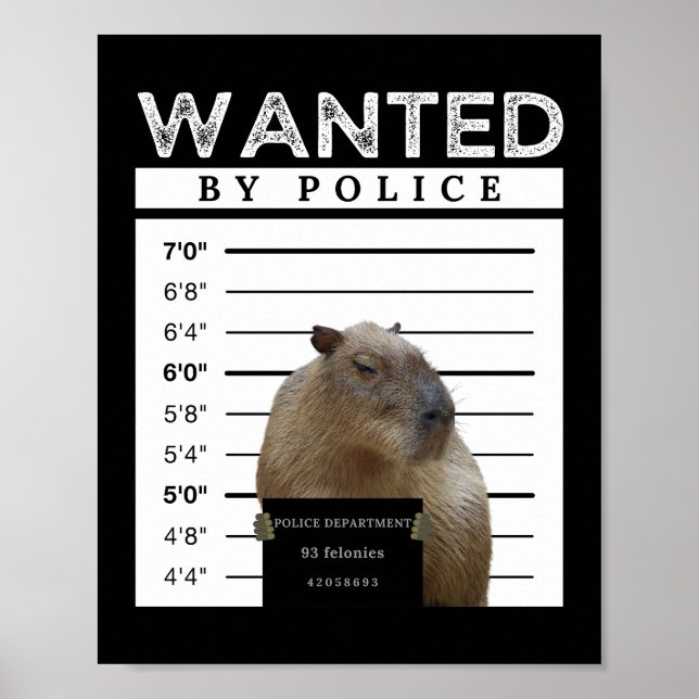 Capybara Queria Mugshot Capybara Meme Poster (Frente)