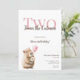 Capybara Second Birthday Invitation • Woodland Gir