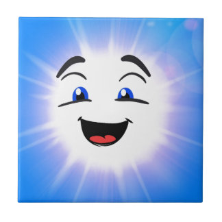 Cara azul feliz