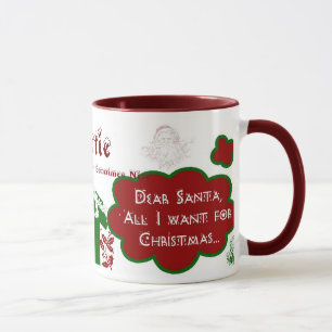 Cara caneca da campainha do papai noel -