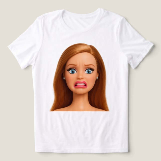 Cara de boneca nojenta engraçada Meme  (Design frontal)