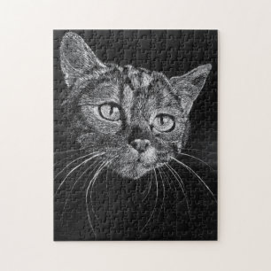 Cara de gato... quebra-cabeça de desafio de 11 x