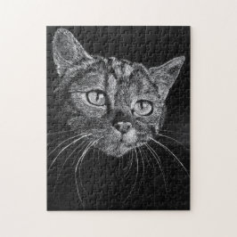 Cara de gato... quebra-cabeça de desafio de 11 x 1