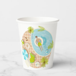 Cara de natação na praia tropical de verão