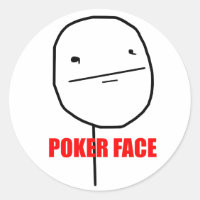 Cara de pôquer - Adesivos redondos