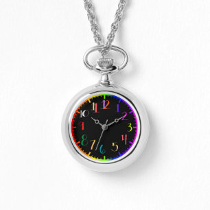 Cara de relógio do estilo psicodélico divertido