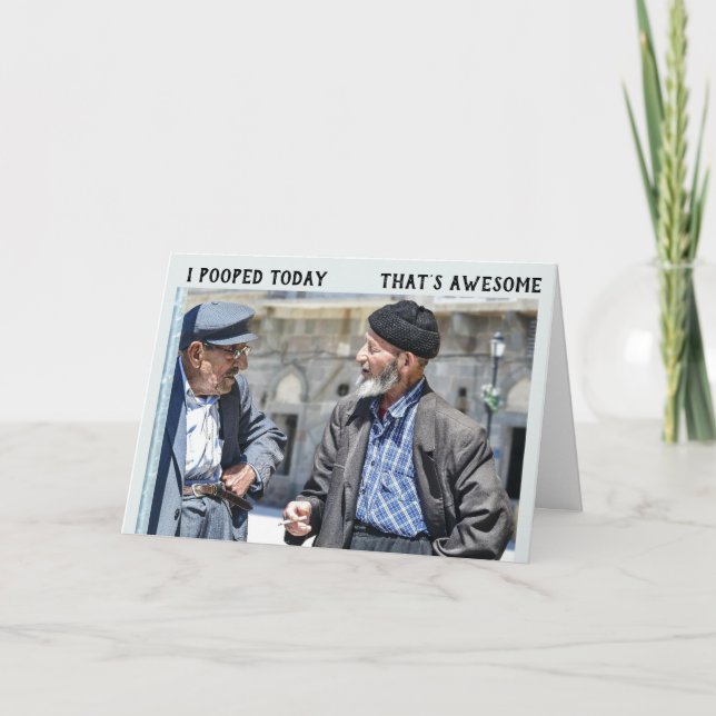 CARA ENGRAÇADA FICANDO COM CARTÃO DE ANIVERSÁRIO M (Frente)