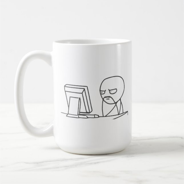 Cara Meme do computador - caneca (Esquerda)