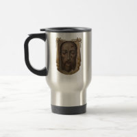 Cara Sagrada - Caneca de viagem isolada do véu de