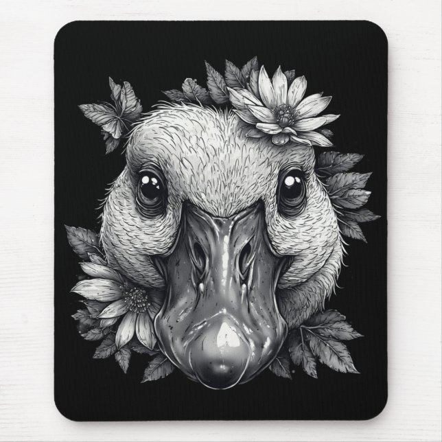 "Cara the Goose" Floral Mouse Pad (Frente)