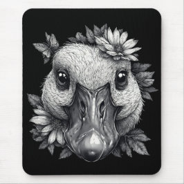 Cara the Goose with Flowers - Mouse Pad