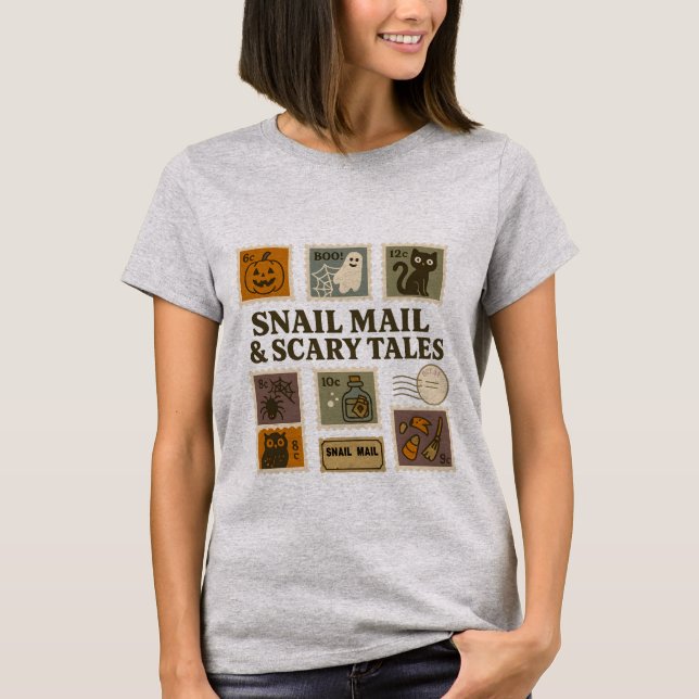 Caracóis e Contos Assustadores Camisa De Halloween (Frente)
