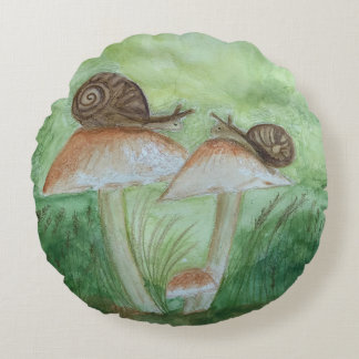 Caracóis em Almofada Redonda de Fundo de Salva