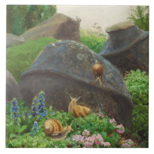 Caracóis em um Jardim Rock (por H.A. Brendekilde)