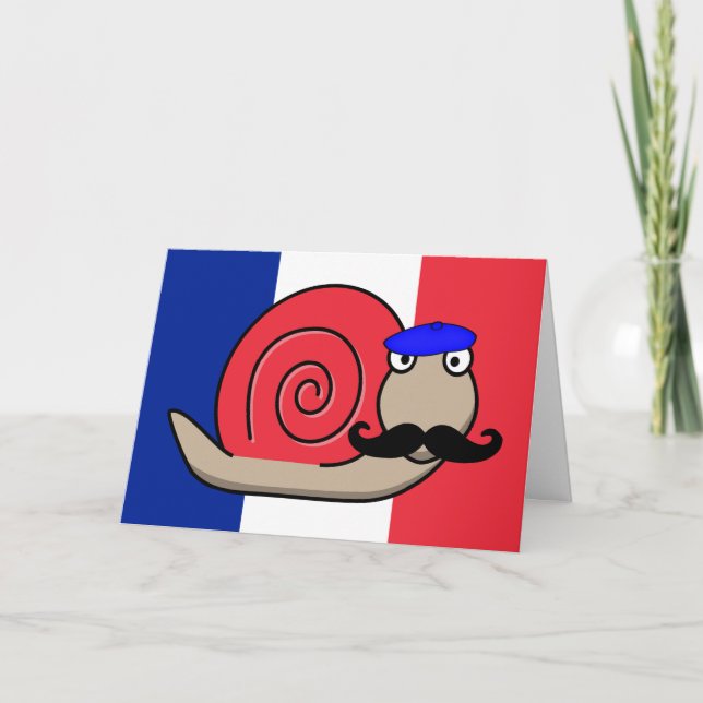 Caracol do Bastille com cartão do bigode (Frente)