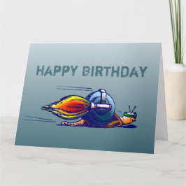 Caracol Foguete em Cartão de Aniversário