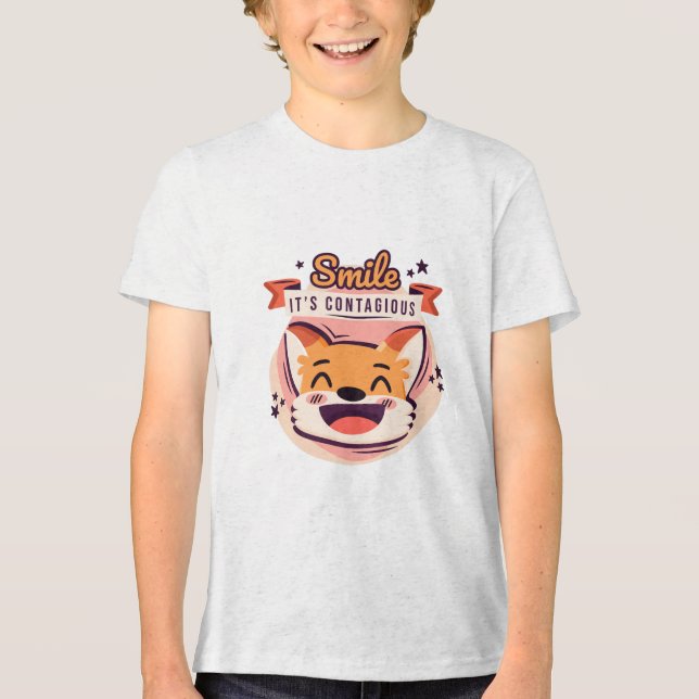 Caracter Fox Smile Kids Baby T Shirt (Frente)
