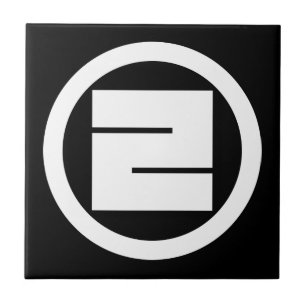 Caractere kanji ao quadrado para ONE em círculo