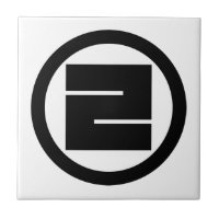 Caractere kanji quadrado para UM em círculo