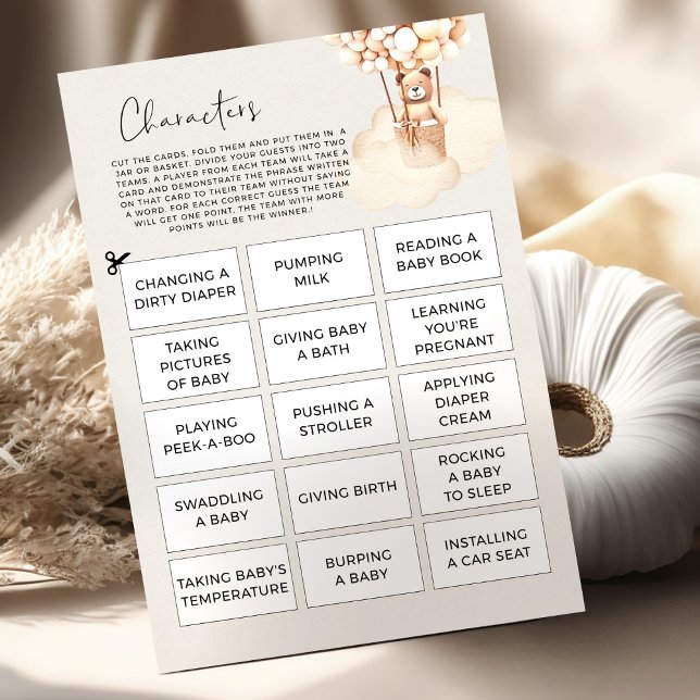 Caracteres de Jogo do Chá de fraldas do Urso (Criador carregado)