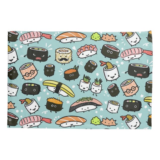 Caracteres Sushi Cute| Kawaii Sushi, Padrão (Verso)